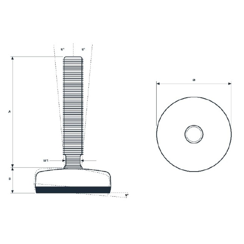 Inoxroll Oy - Täysikierteiset säätöjalat – M-AISI 304-316