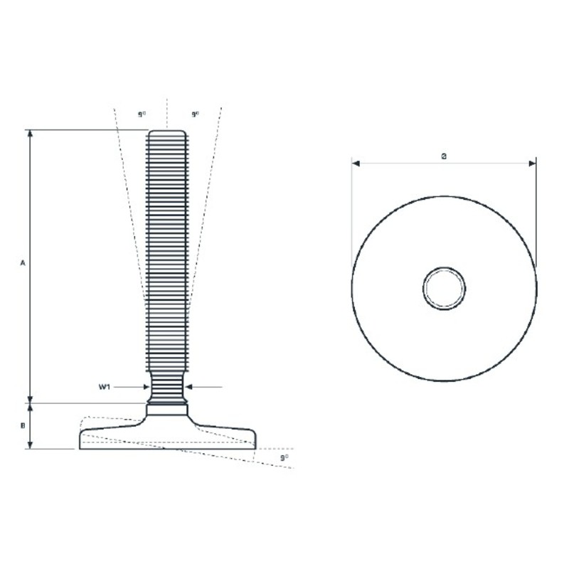 Inoxroll Oy - Täysmetalliset säätöjalat – HXG/HXG AS-AISI 304-316
