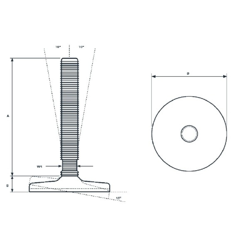 Inoxroll Oy - Täysmetalliset säätöjalat – HXGT/HXGT AS IRTOTASSU-AISI-304-316