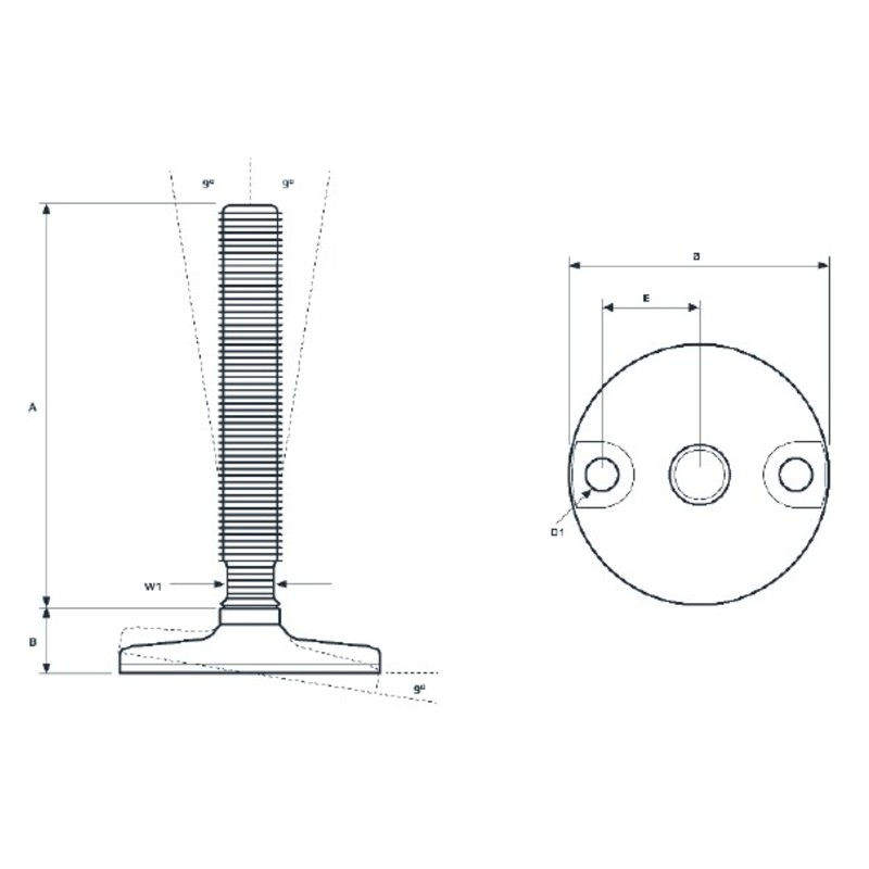 Inoxroll Oy - Täysmetalliset säätöjalat – HXJ/HXJ AS, pultattava-AISI 304-316