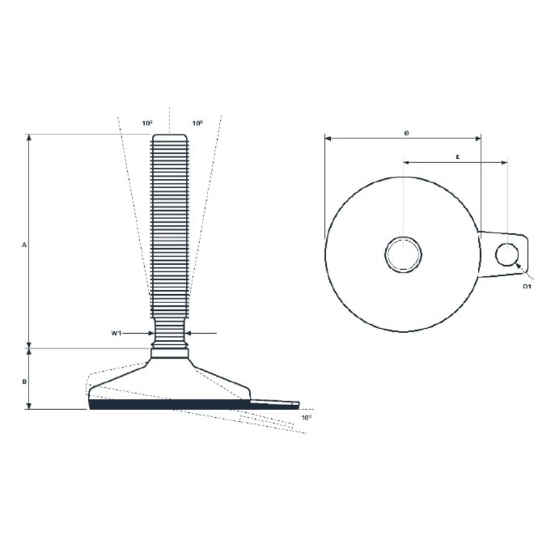 Inoxroll Oy - Täysikierteiset säätöjalat – HX, pultattava (fix)-AISI 304-316