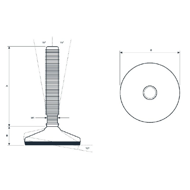 Inoxroll Oy - Täysikierteiset säätöjalat – HXT-AISI 304-316