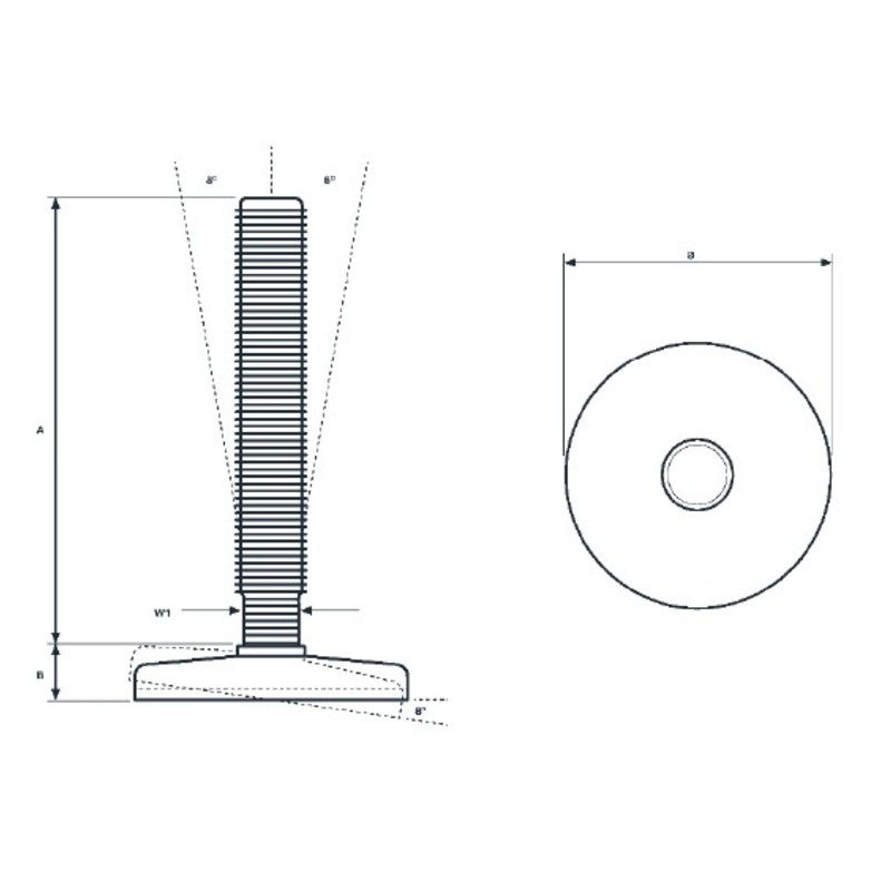 Inoxroll Oy - Täysmetalliset säätöjalat – KG/KG AS-AISI 304-316