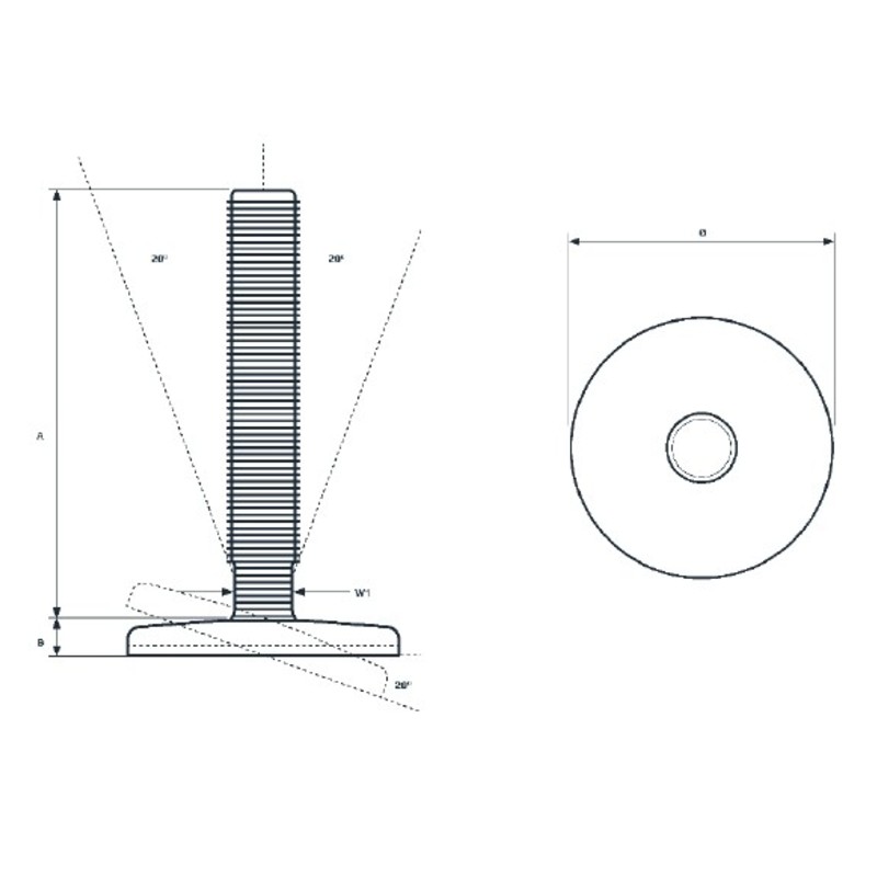 Inoxroll Oy - Täysmetalliset säätöjalat – KT/KT AS IRTOTASSU-AISI 304-316