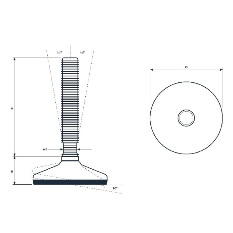 Inoxroll Oy - Täysikierteiset säätöjalat – HX- AISI 304-316